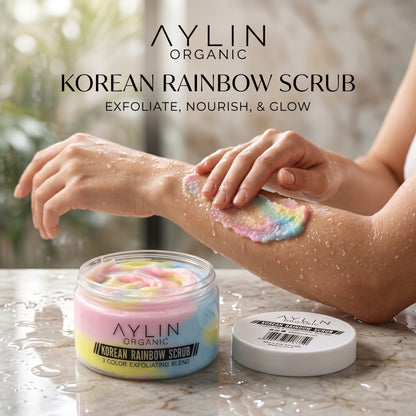 Korean Rainbow Scrub – 3 Color Exfoliating Blend for Glowing Skin