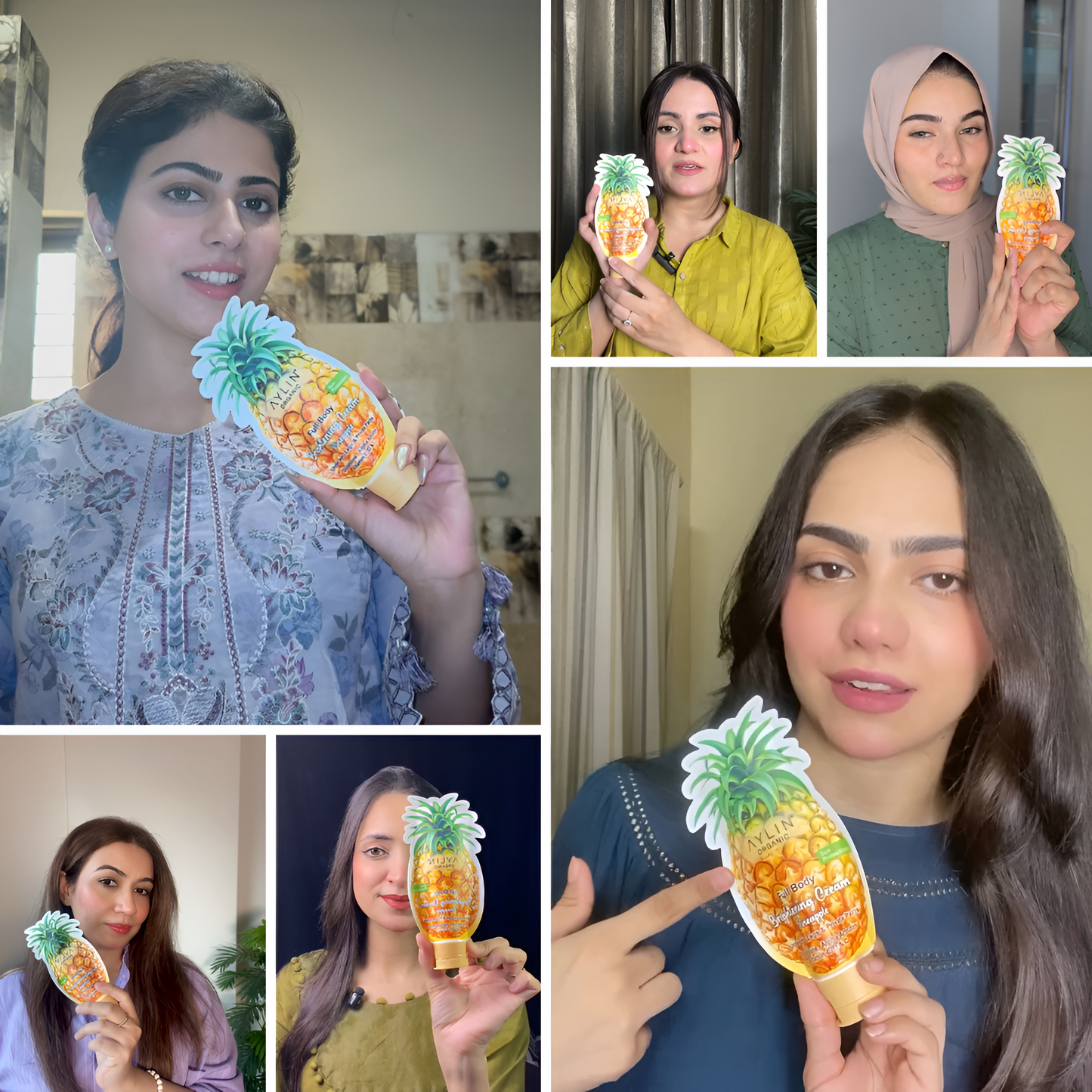 Aylin Organic Full Body Brightening Cream with Pineapple Extract - 100mle