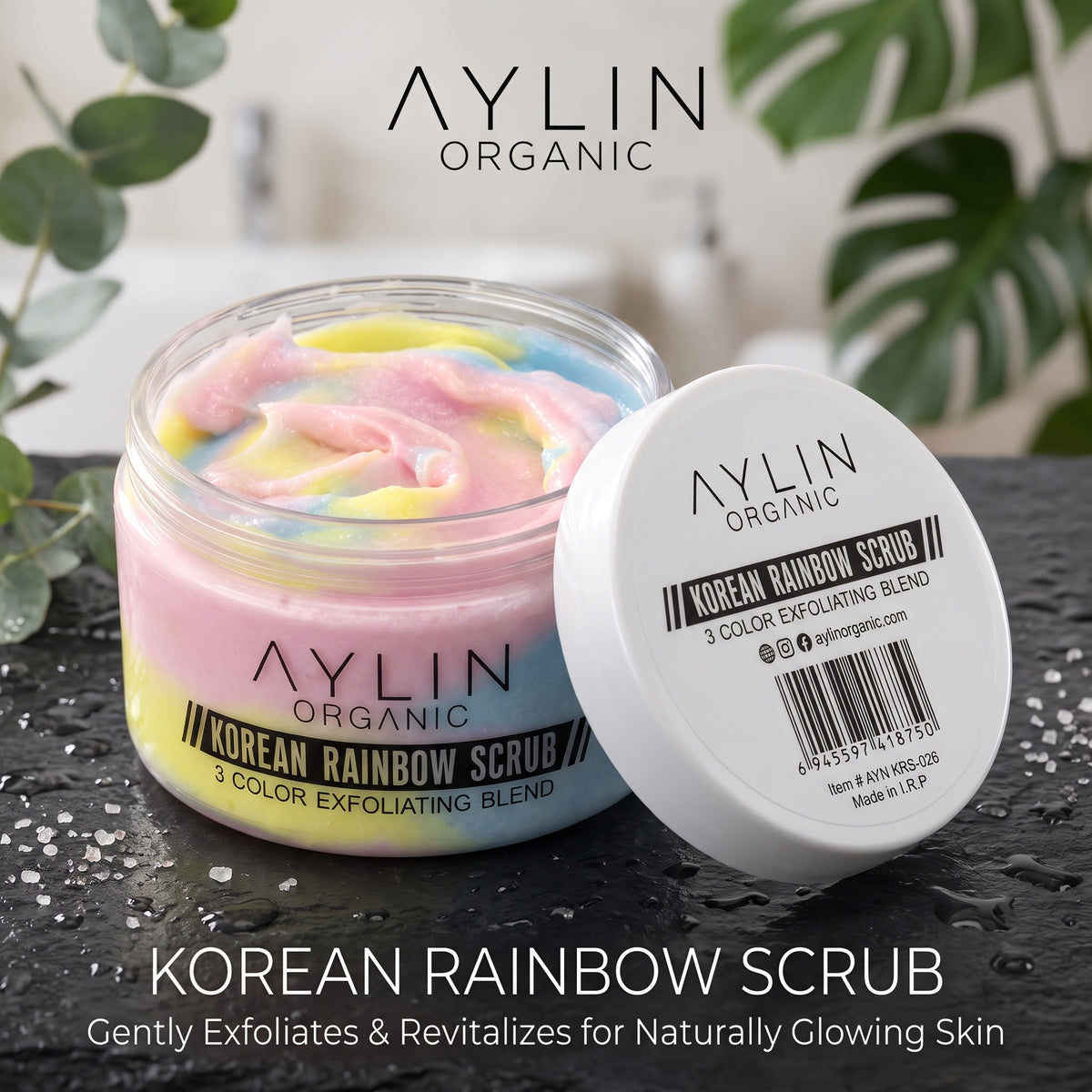 Korean Rainbow Scrub – 3 Color Exfoliating Blend for Glowing Skin
