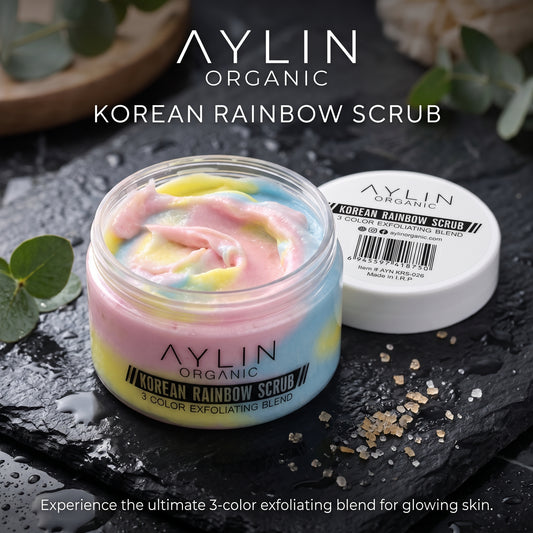 Korean Rainbow Scrub – 3 Color Exfoliating Blend for Glowing Skin