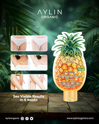 Aylin Organic Full Body Brightening Cream with Pineapple Extract-100ml